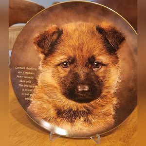 Danbury Mint Cherished German Shepards Love They Share Porcelain Plate